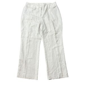 Lane Bryant Size 14 Trouser Pants Linen Blend Straight Leg High Rise Beige Women